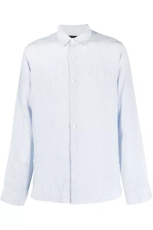 Vince Striped button-up linen shirt