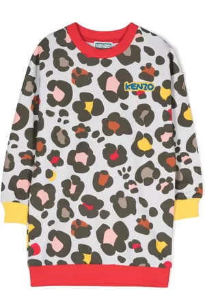 Kenzo Logo-patch graphic-print dress