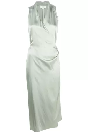 Vince Satin-finish V-neck wrap dress