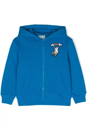 Kenzo Logo-patch zip-up hoodie