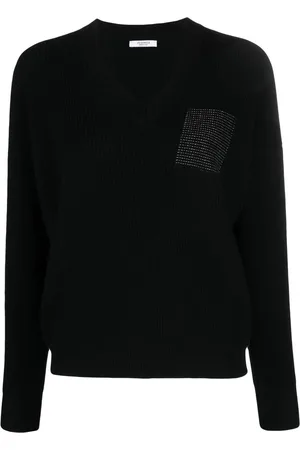 PESERICO SIGN Metallic-threading V-neck jumper