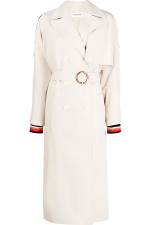 Sonia by Sonia Rykiel Stripe-detail belted trench coat