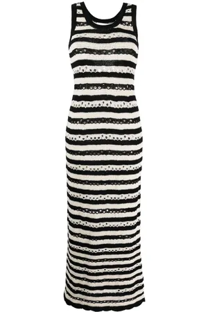 Sonia by Sonia Rykiel Striped openwork maxi dress