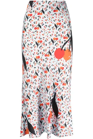 Sonia by Sonia Rykiel Cherry-print twill midi skirt