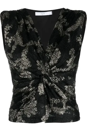 IRO Twisted fil coupé-velvet top