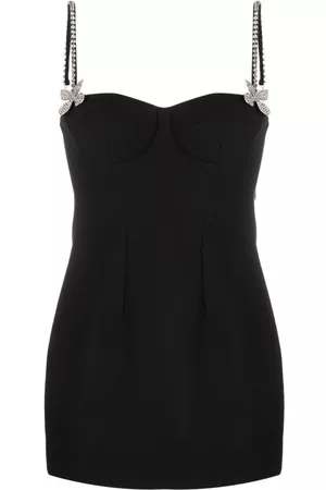AREA Butterfly crystal-embellished mini dress