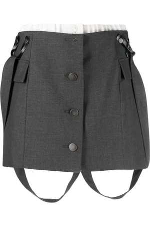 REMAIN Suspenders button-up miniskirt