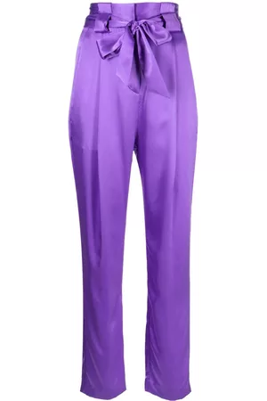 Michelle Mason High-waisted pleated silk trousers