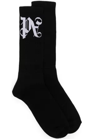 Palm Angels Intarsia-logo ribbed socks