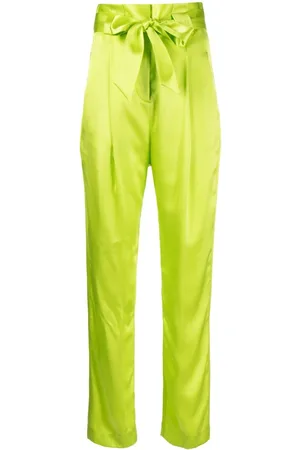 Michelle Mason High-waisted pleated silk trousers