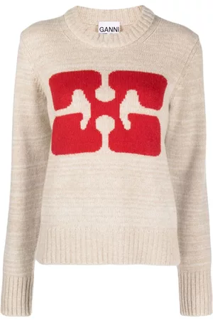 Ganni Logo-intarsia jumper