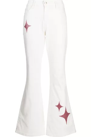 Madison.Maison Star-print high-rise flared jeans