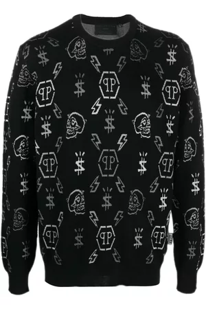 Philipp Plein LS jacquard monogram jumper