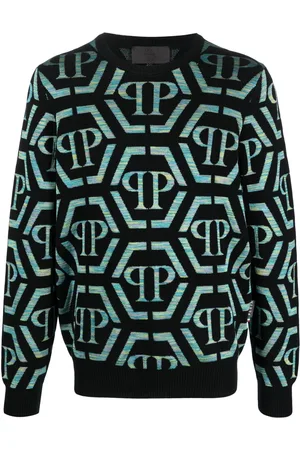 Philipp Plein Intarsia-knit logo wool-cashmere jumper