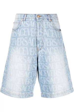 VERSACE Allover denim shorts