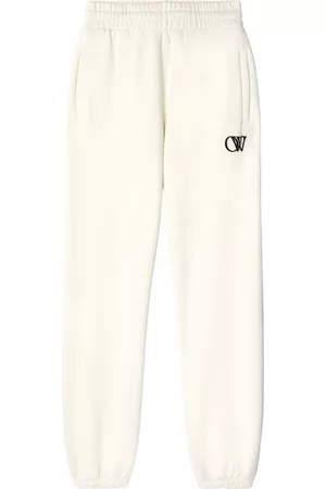 OFF-WHITE OW-print cotton track pants