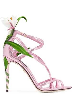 Dolce & Gabbana Kiera lily-embroidered sandals