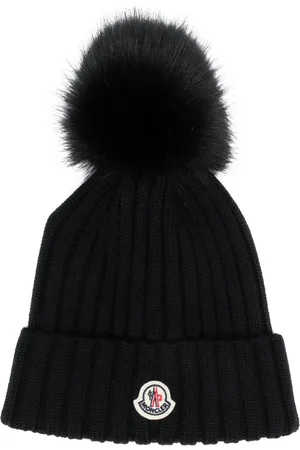 Moncler Logo-appliqué ribbed-knit beanie