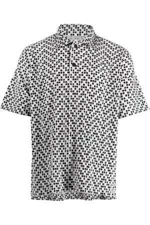 Issey Miyake Check-pattern polo shirt