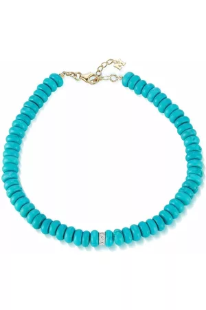 Mateo 14kt yellow turquoise roundel and diamond station bracelet