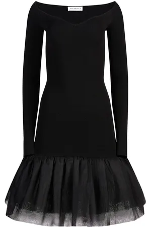 Nina Ricci Sweetheart-neck tulle-panel dress