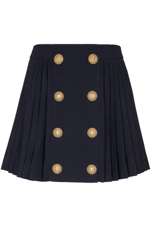 Balmain Button-detail pleated miniskirt