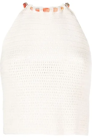 Bash Halterneck knitted cotton top