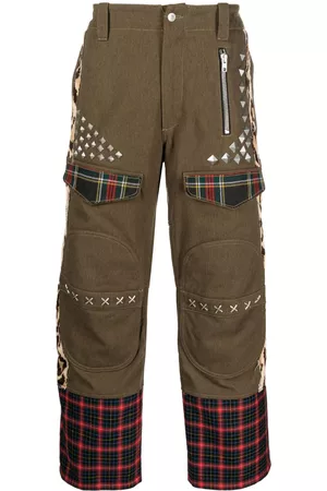 Moschino Mix-print straight-leg trousers