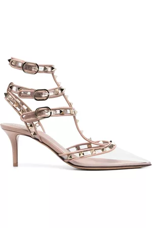 VALENTINO GARAVANI Rockstud 75mm transparent-toe pumps