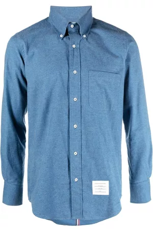 Thom Browne Logo-patch denim shirt