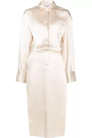The Attico Charla satin shirtdress