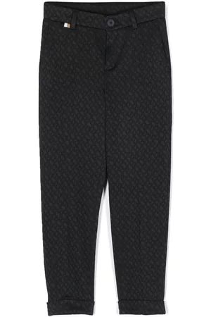 HUGO BOSS Ceremony monogram-jacquard trousers