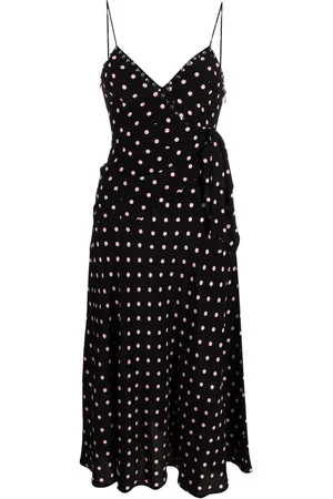 Alessandra Rich Embellished polka dot silk dress