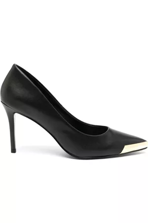 VERSACE Metal-toe 85mm leather pumps