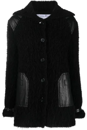Dior 2000 leather-panelled hooded coat