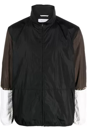 VALENTINO GARAVANI Rockstud-embellished colour-block jacke