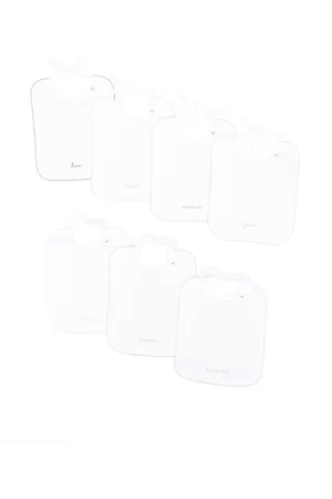 BONPOINT Seven-pack embroidered-motif cotton bibs