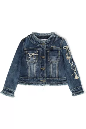 MONNALISA Embroidered denim jacket