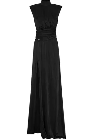 Philipp Plein Pleat-detail sleeveless long dress