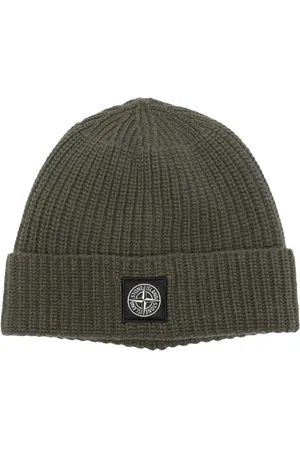 Stone Island Logo-patch ribbed beanie