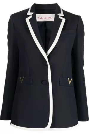 VALENTINO GARAVANI Logo-plaque wool-silk blend blazer