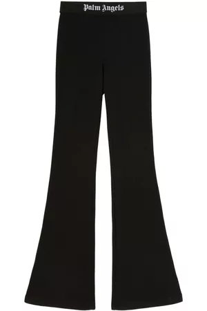 Palm Angels Logo-tape cotton flared leggings