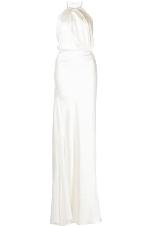 Michelle Mason Pleated-detail silk gown
