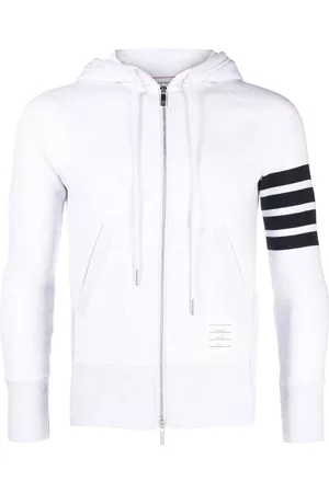 Thom Browne Logo-patch stripe-detail hoodie