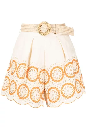 ZIMMERMANN Broderie-anglaise linen short shorts