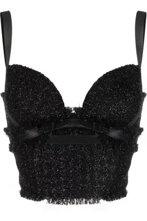VERSACE Tweed corset top
