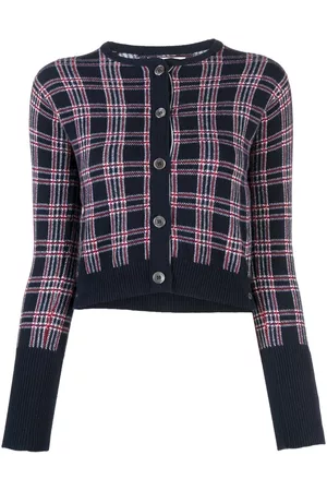 Thom Browne Pow cashmere cropped crew neck cardigan