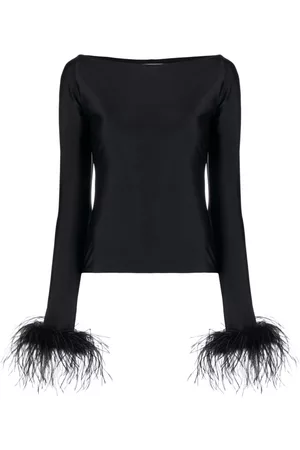 Atu Body Couture Feather-cuffs long sleeve top