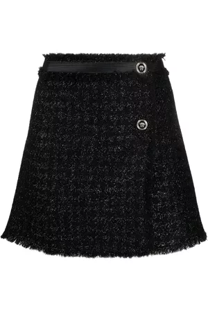 VERSACE Tweed wrap miniskirt