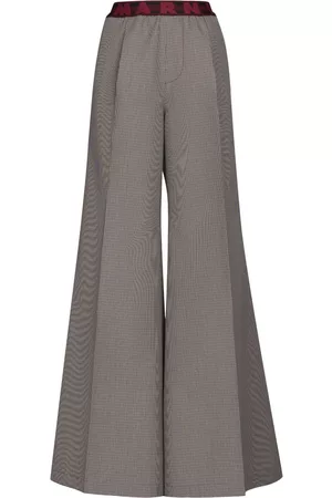 Marni Logo-waistband checked trousers